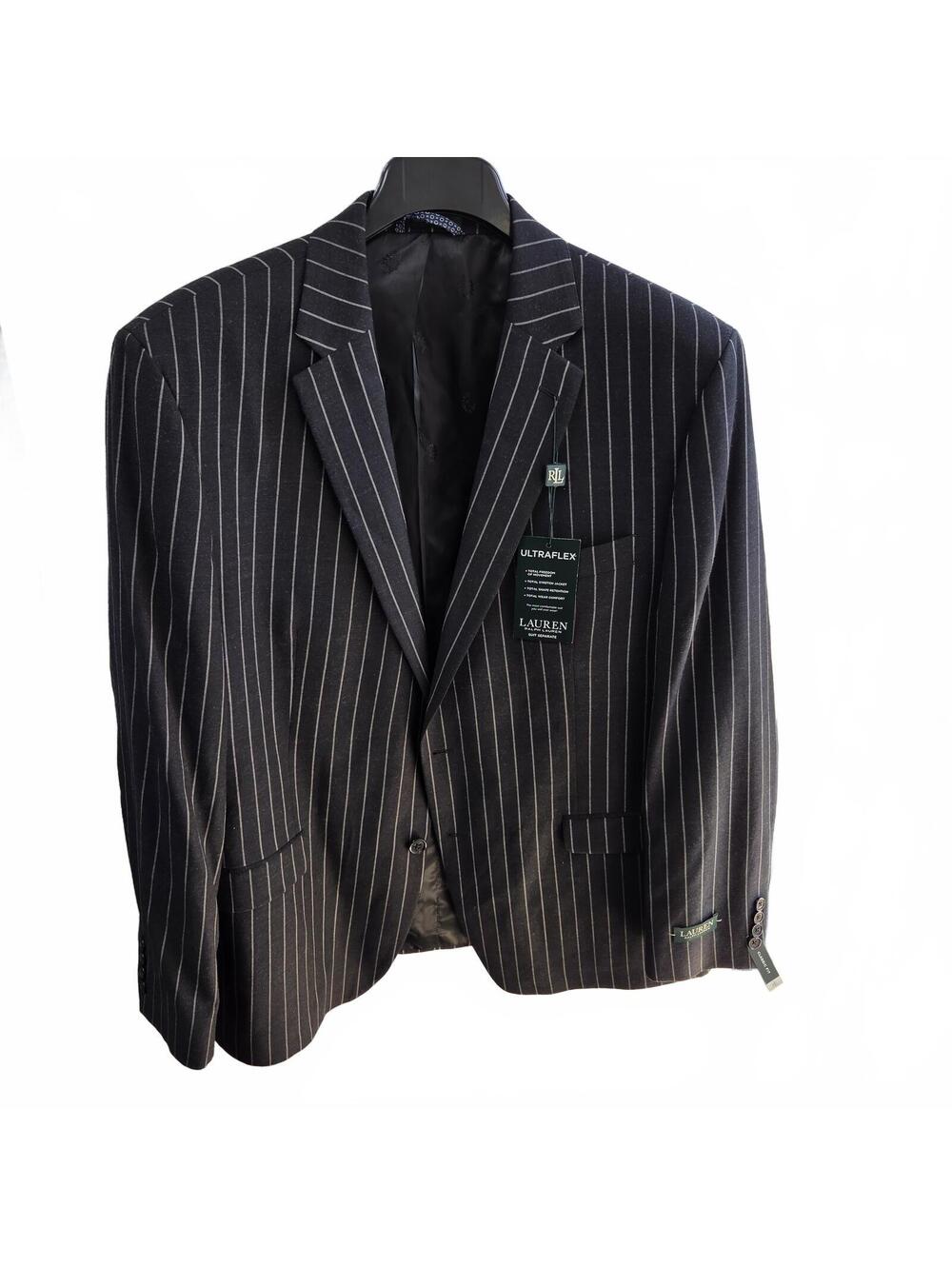 Lauren Ralph Lauren Lancaster Ultraflex Pinstripe Suit Jacket 46 R